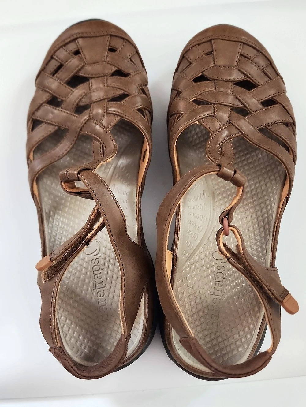 Earth Brown Leather-Style Woven Sandals
